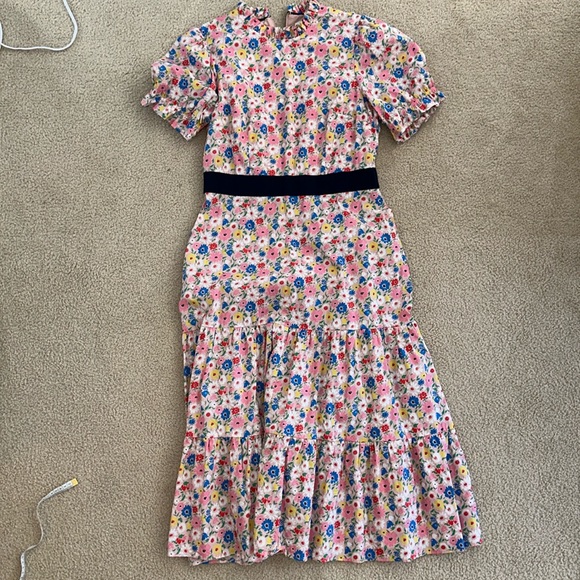 Boden Dresses & Skirts - BODEN Frill Neck Tiered Midi Dress Sz 10R